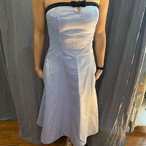 Strapless blue dress